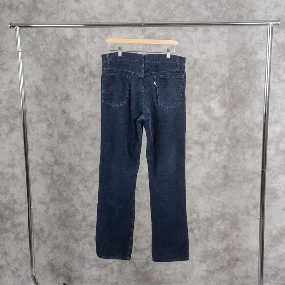 Vintage Levis Corduroy Pants | Navy Blue Corduroy Pants | 34 x 32 | Straight Leg - Picture 2 of 6